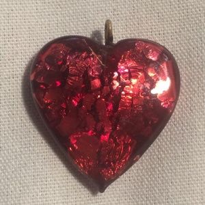 Red glass heart pendant